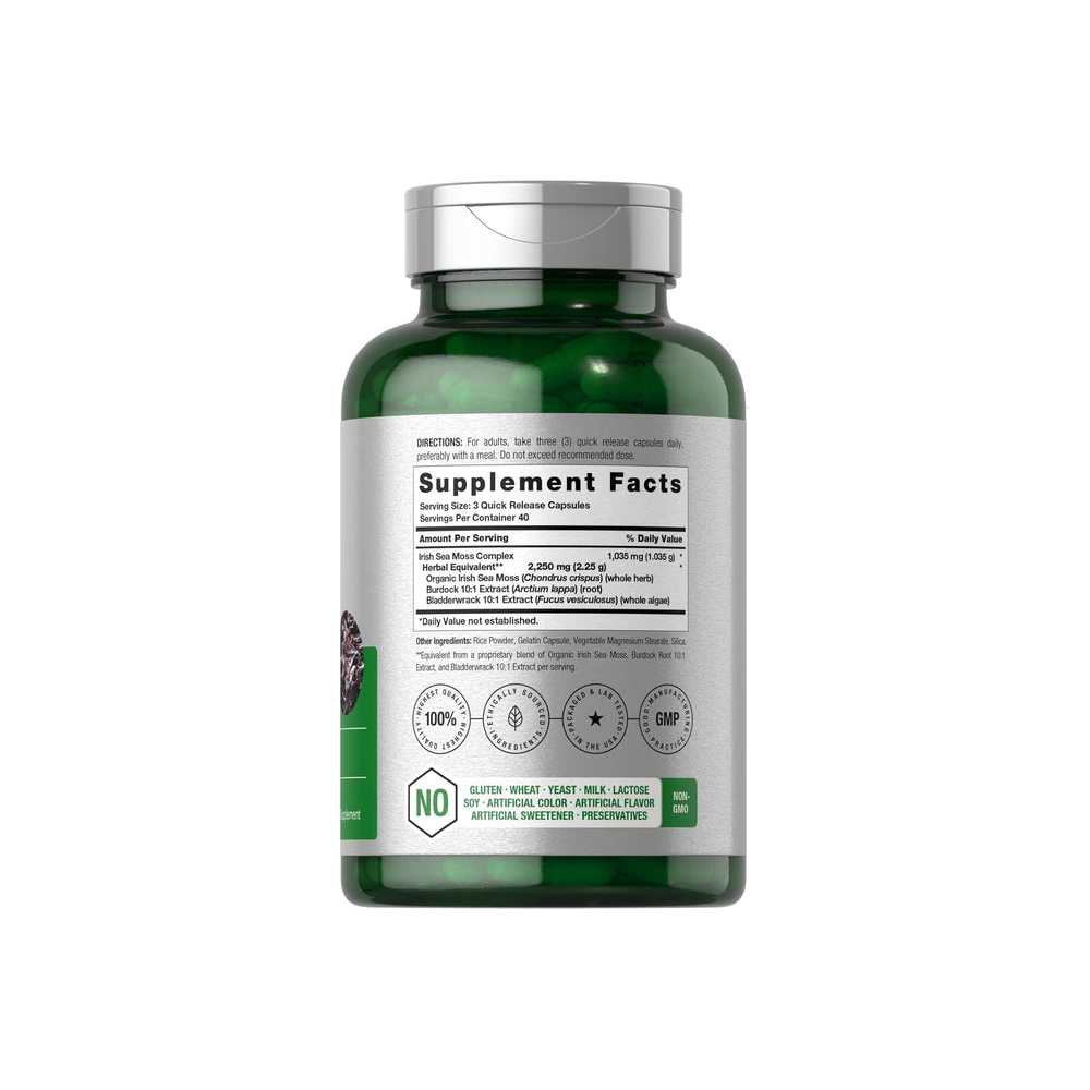 Horbäach Sea Moss Complex 2250mg per Serving | 120 Capsules thumbnail 2
