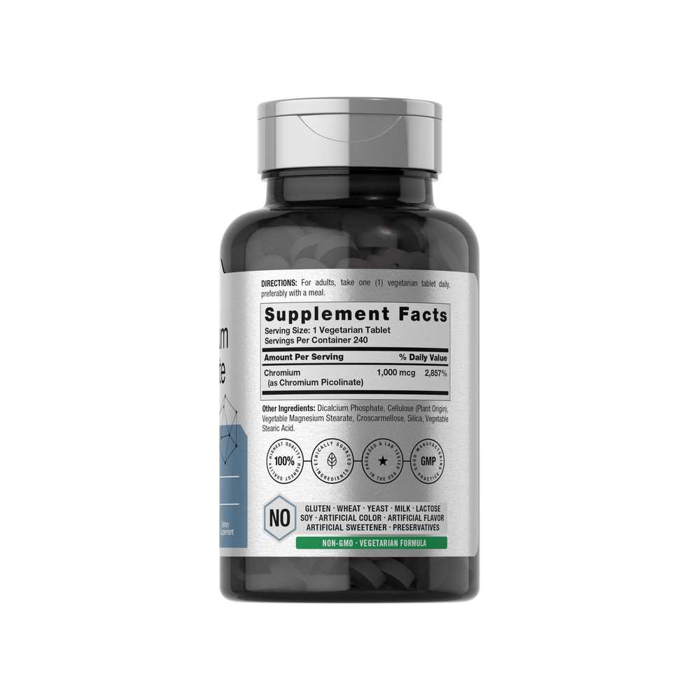 Horbäach Chromium Picolinate 1000mcg | 240 Tablets thumbnail 2