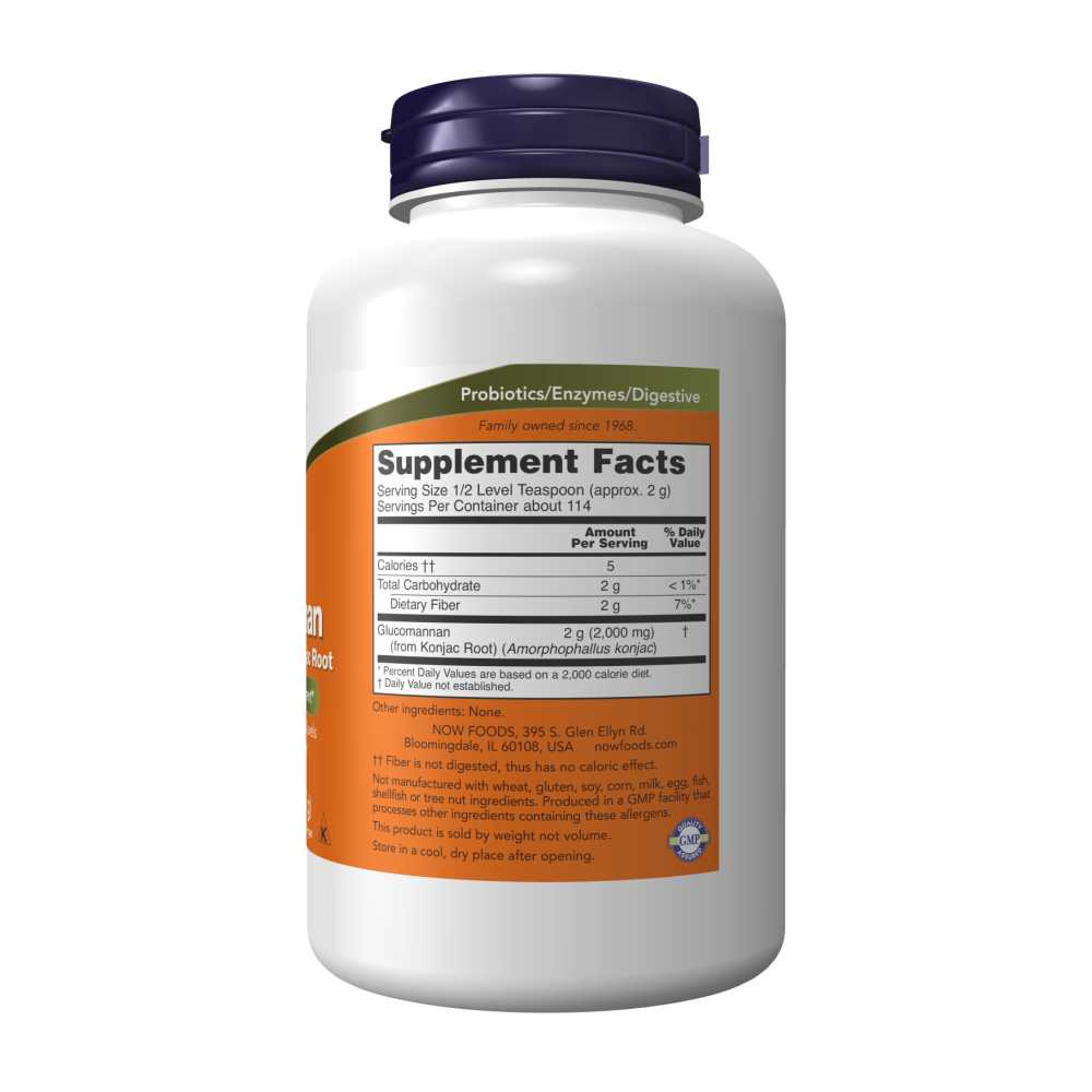 Now Foods Glucomannan Powder – Konjac Root Fiber for Weight & Cholesterol – 227g thumbnail 2