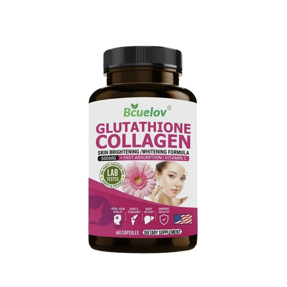 Bcuelov Glutathione + Collagen Capsules – 120 Count | 500mg+ Brightening Formula with Vitamin C thumbnail 3