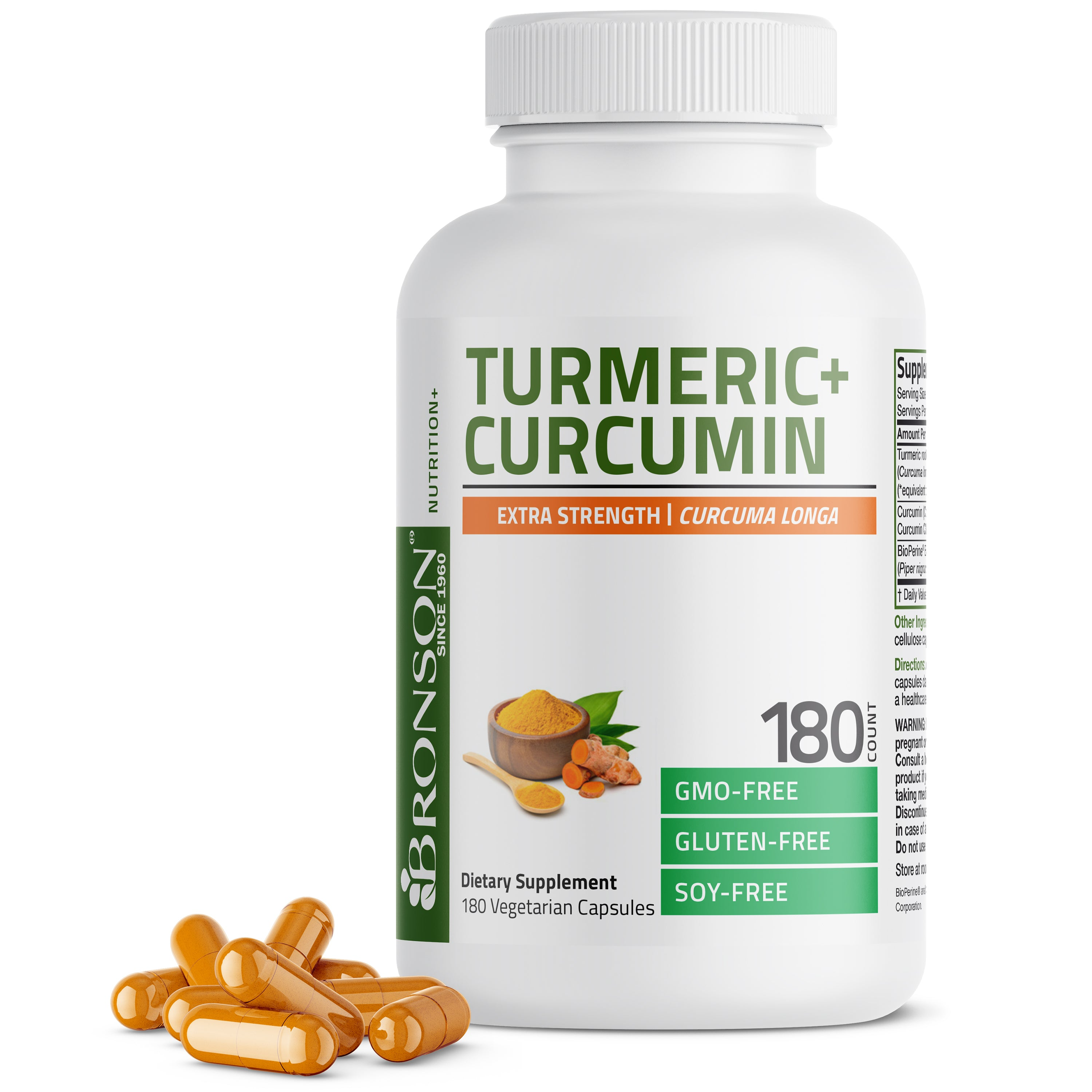 Bronson Vitamins Turmeric Curcumin 1500 Mg 90 Caps thumbnail 2