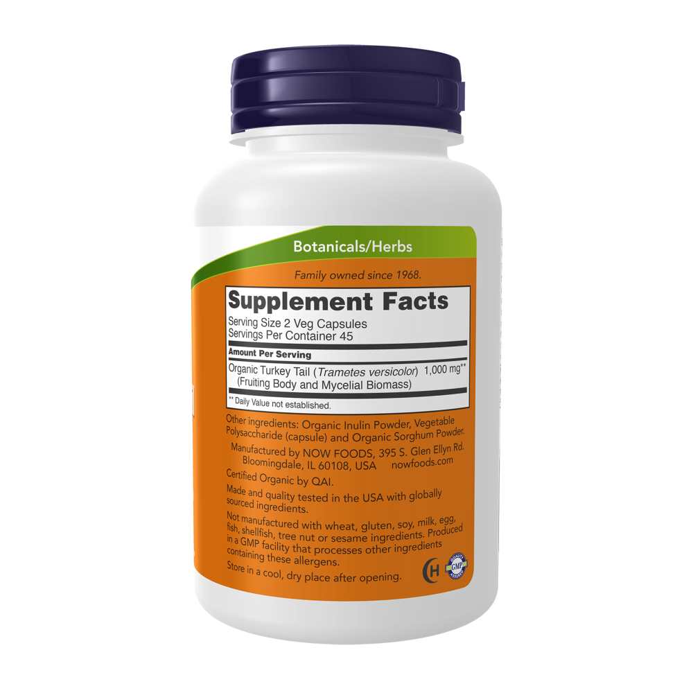 Now Foods Turkey Tail 500 Mg – Organic Super Mushroom & Mycelium Blend – Immune Support – 90 Veg Capsules thumbnail 2