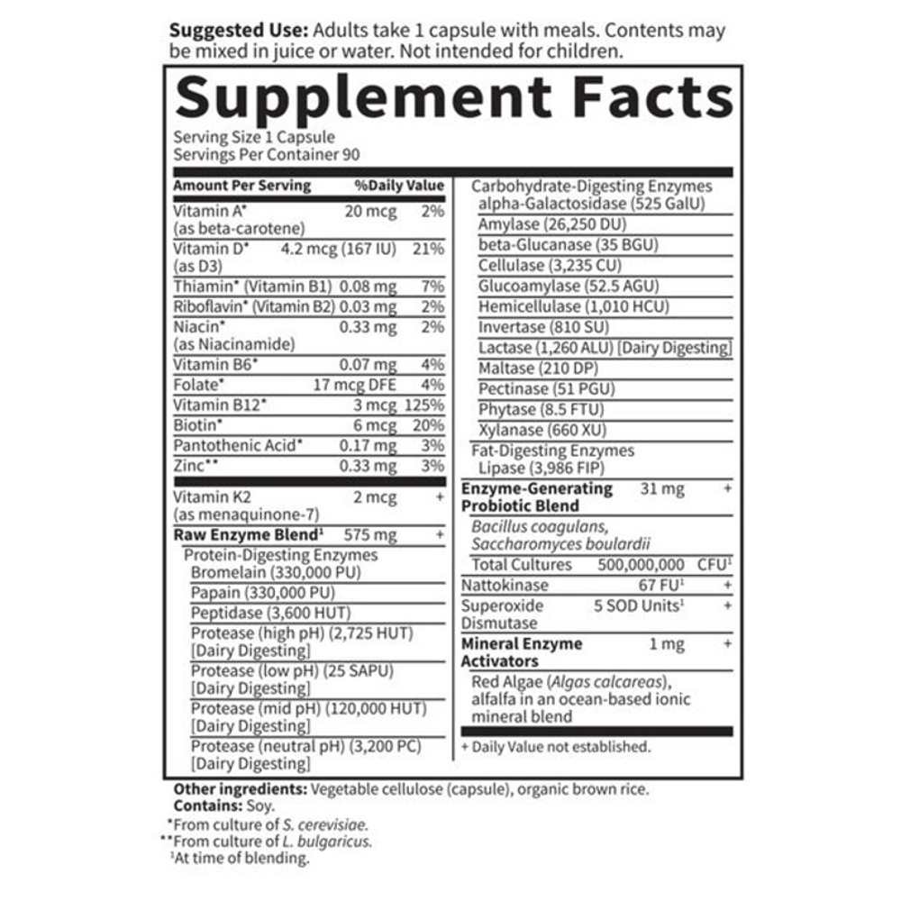 Garden of Life Raw Enzymes Men Digestive Health 90 Capsules thumbnail 2