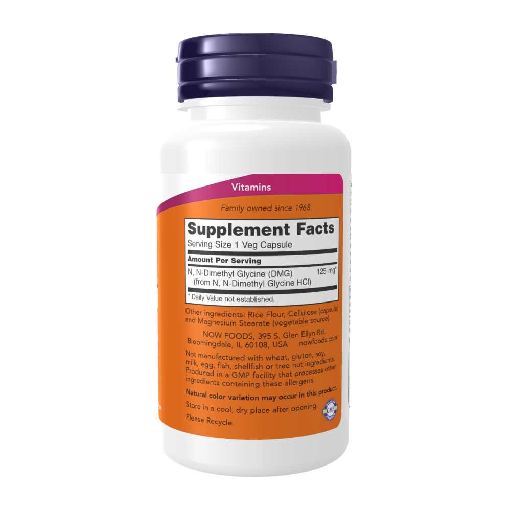 Now Foods Dmg 125 Mg – Methyl Donor & Nutritional Support – 100 Veg Capsules thumbnail 2