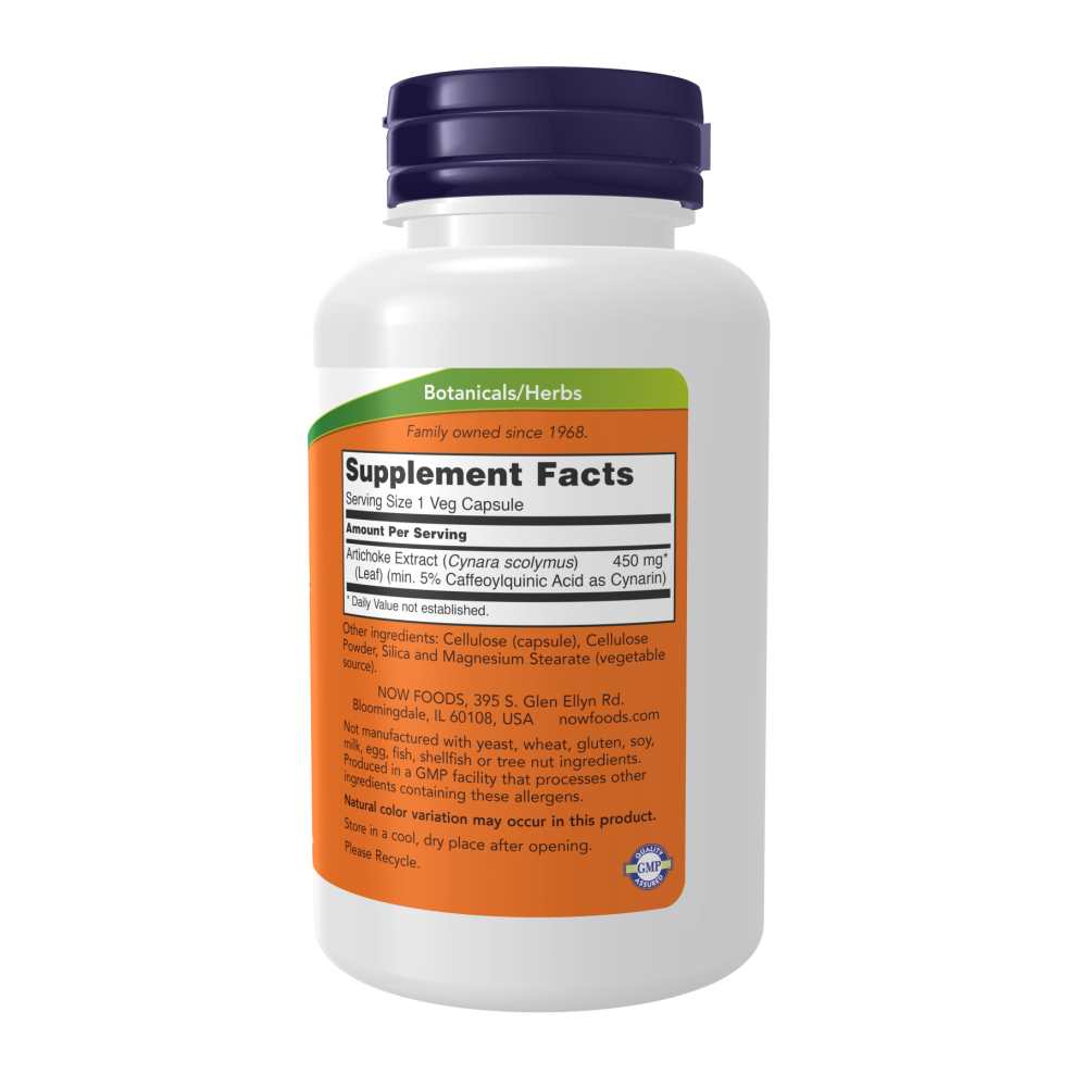 Now Foods Artichoke Extract 450 Mg – Digestive & Vascular Health Support – 5% Cynarin Standardized – 90 Veg Capsules thumbnail 2