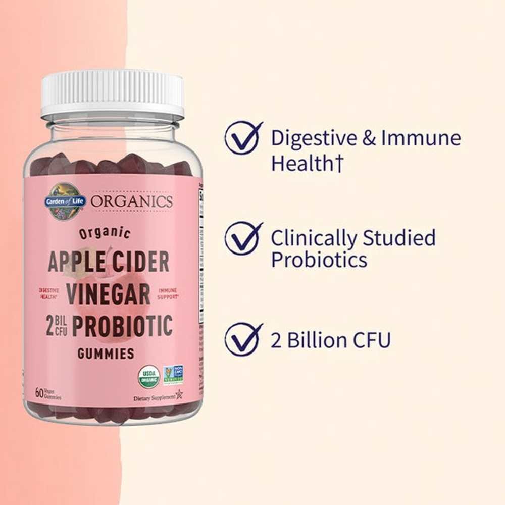 Garden of Life Organics Apple Cider Vinegar Probiotic 60 Gummies thumbnail 2
