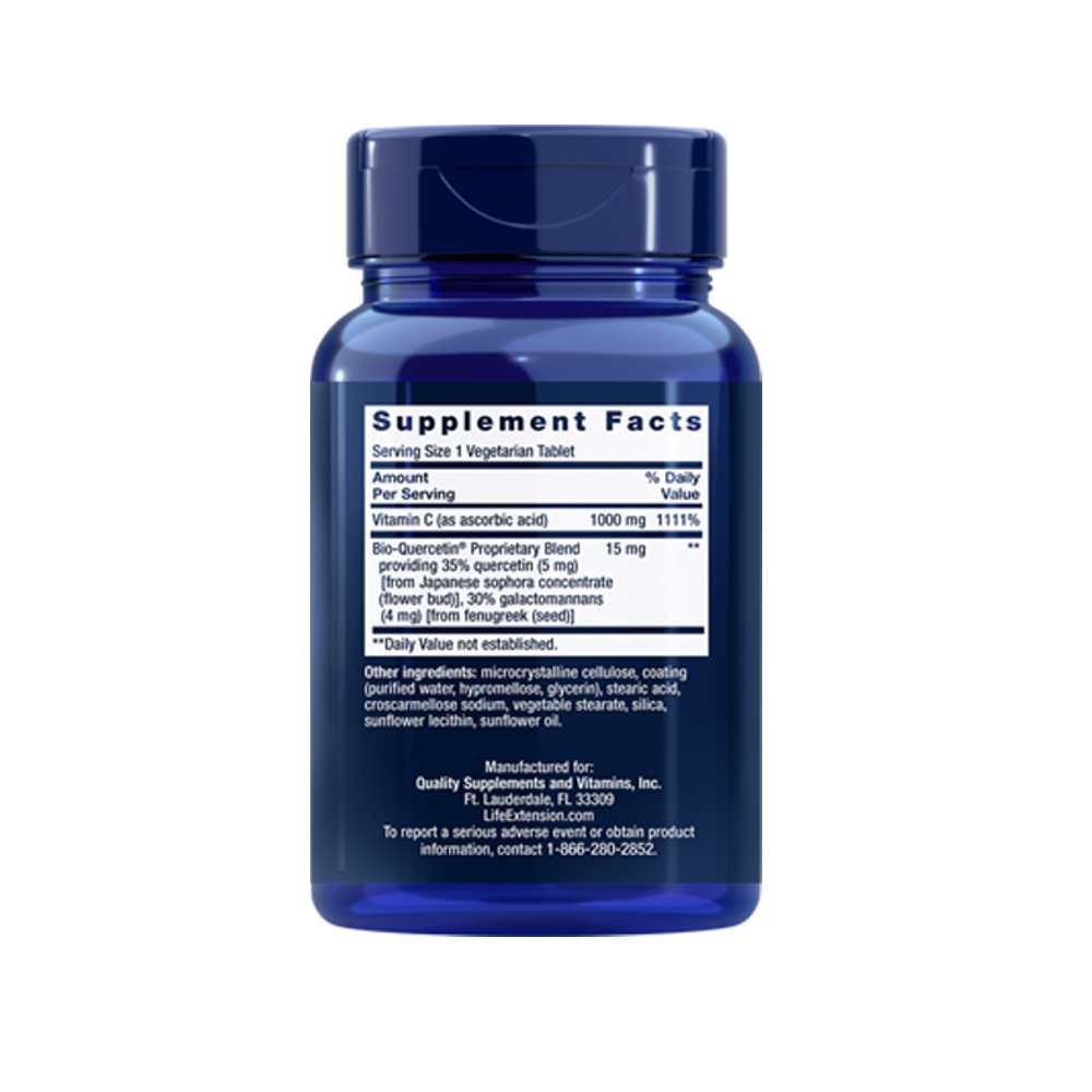 Life Extension Vitamin C and Bio-Quercetin 60 Vegetarian Tablets thumbnail 3