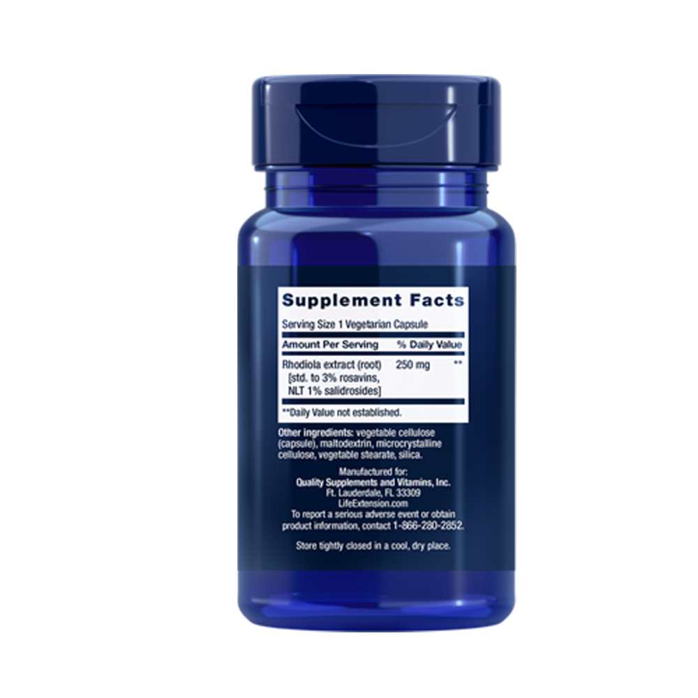 Life Extension Rhodiola Extract 250 Mg, 60 Vegetarian Capsules thumbnail 2