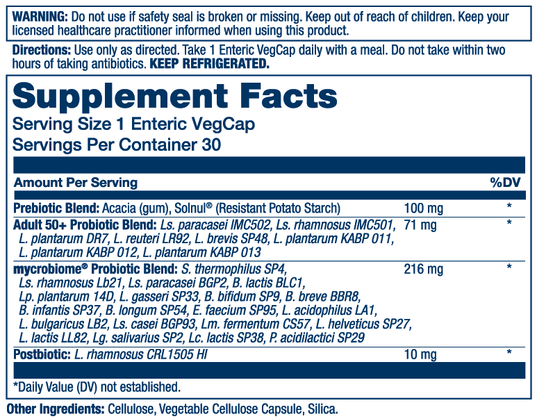 Solaray Mycrobiome Complete Probiotic Adult 50+ 30 Caps thumbnail 2
