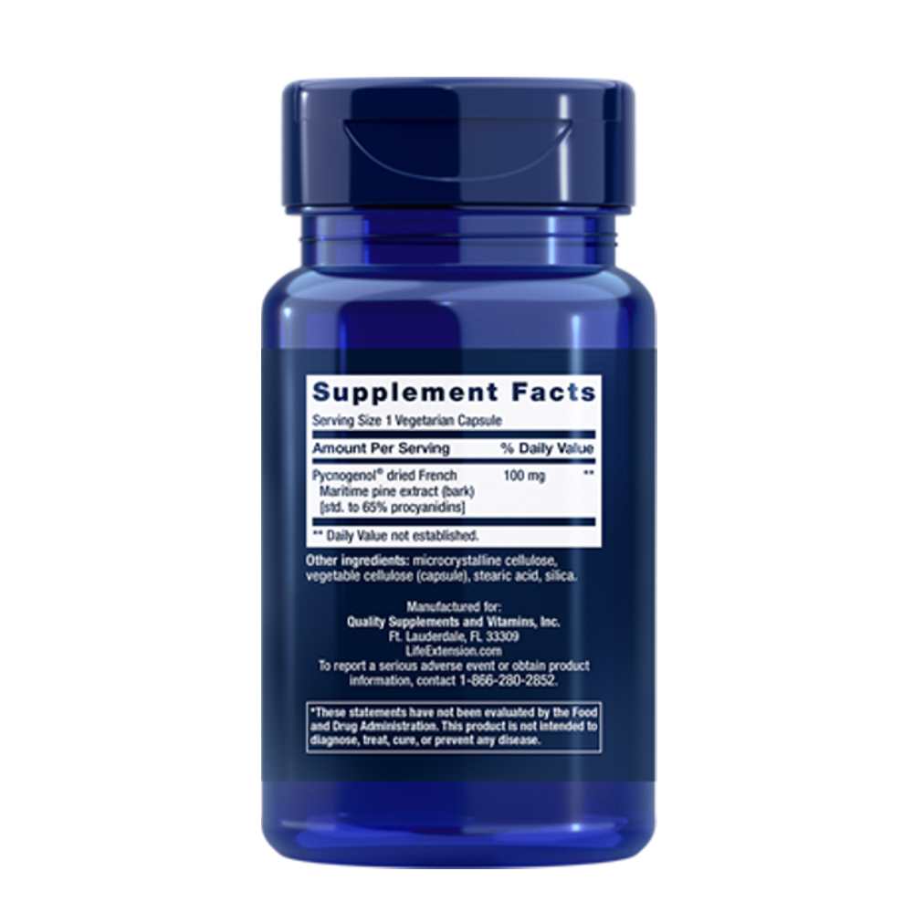 Life Extension Pycnogenol® French Maritime Pine Bark Extract 100 Mg, 60 Vegetarian Capsules thumbnail 2
