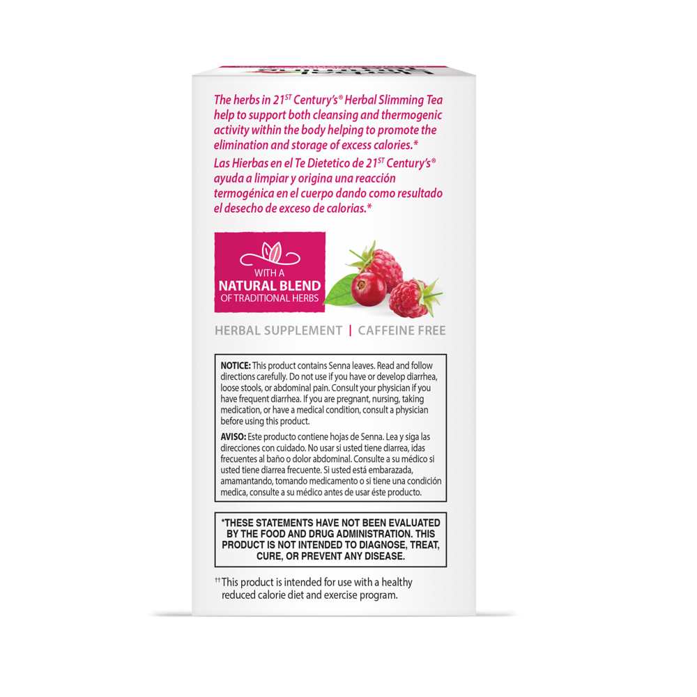 21st Century Herbal Slimming Tea Cran Raspberry 24 Tea Bags thumbnail 2