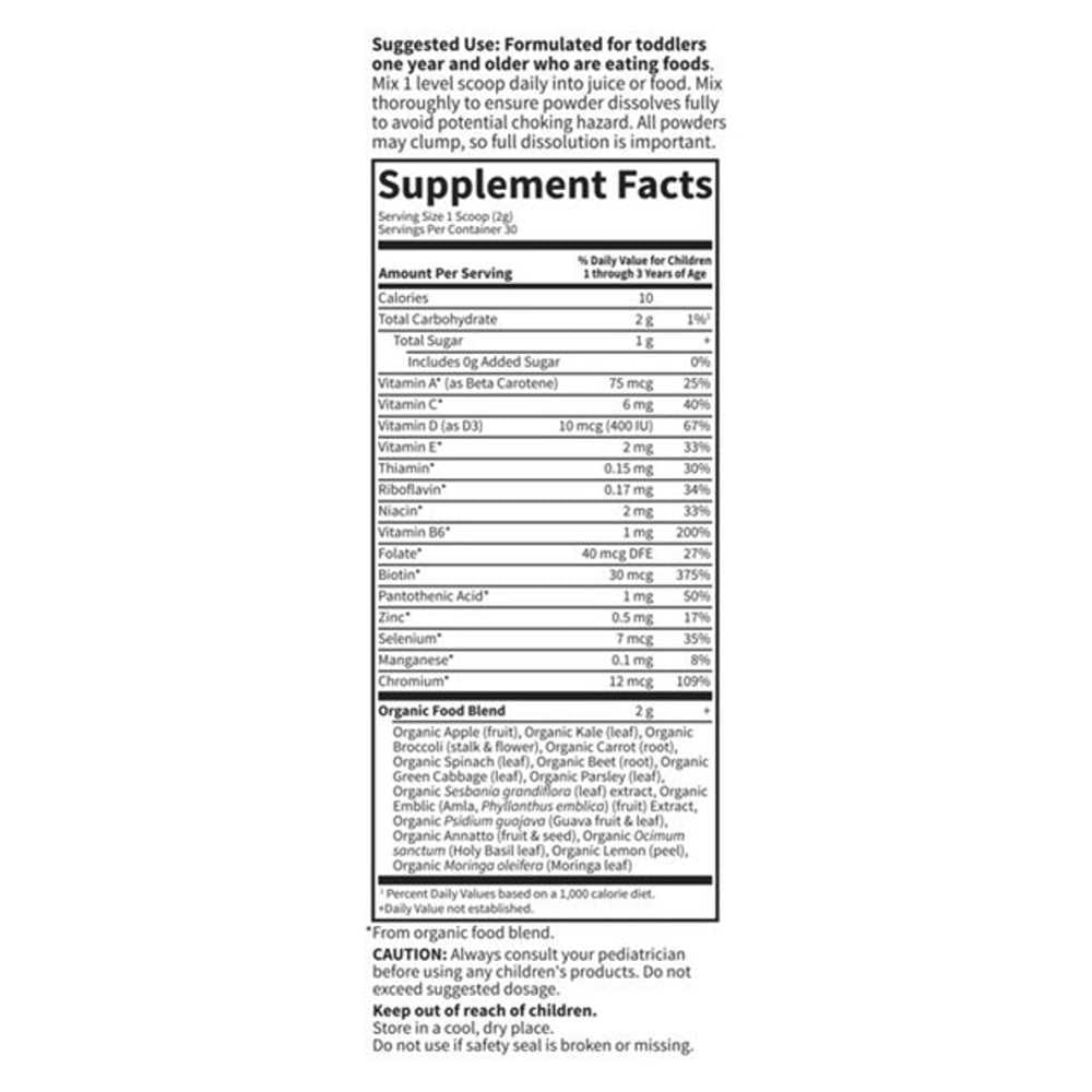 Garden of Life Kids Organic Multivitamin 2.11oz (60g) Powder thumbnail 2