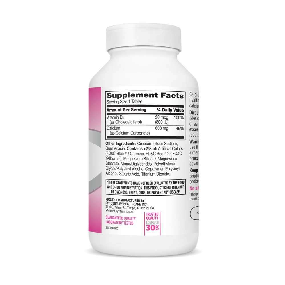 21st Century Calcium 600+d3 400 Tabs thumbnail 3