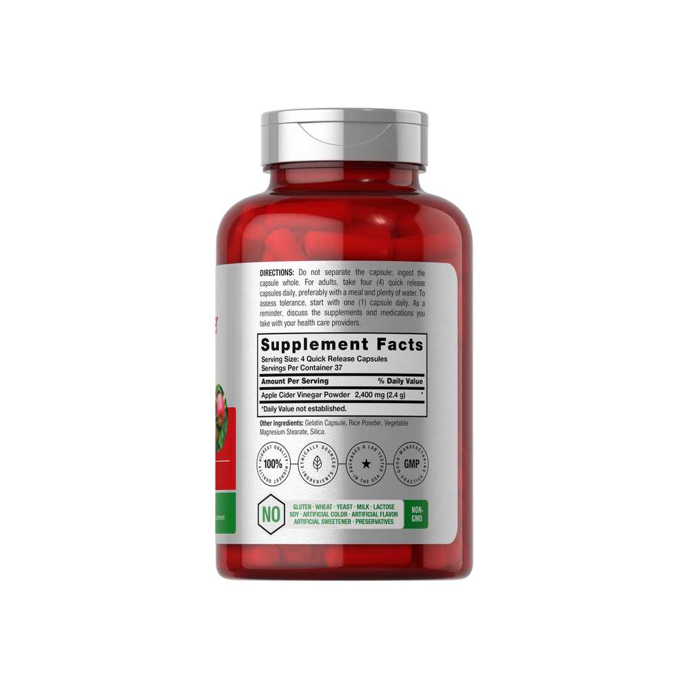 Horbäach Apple Cider Vinegar 2400mg per Serving | 150 Capsules thumbnail 2
