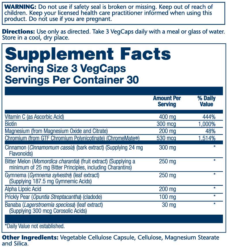 Solaray Blood Glucose Success 90 Caps thumbnail 2