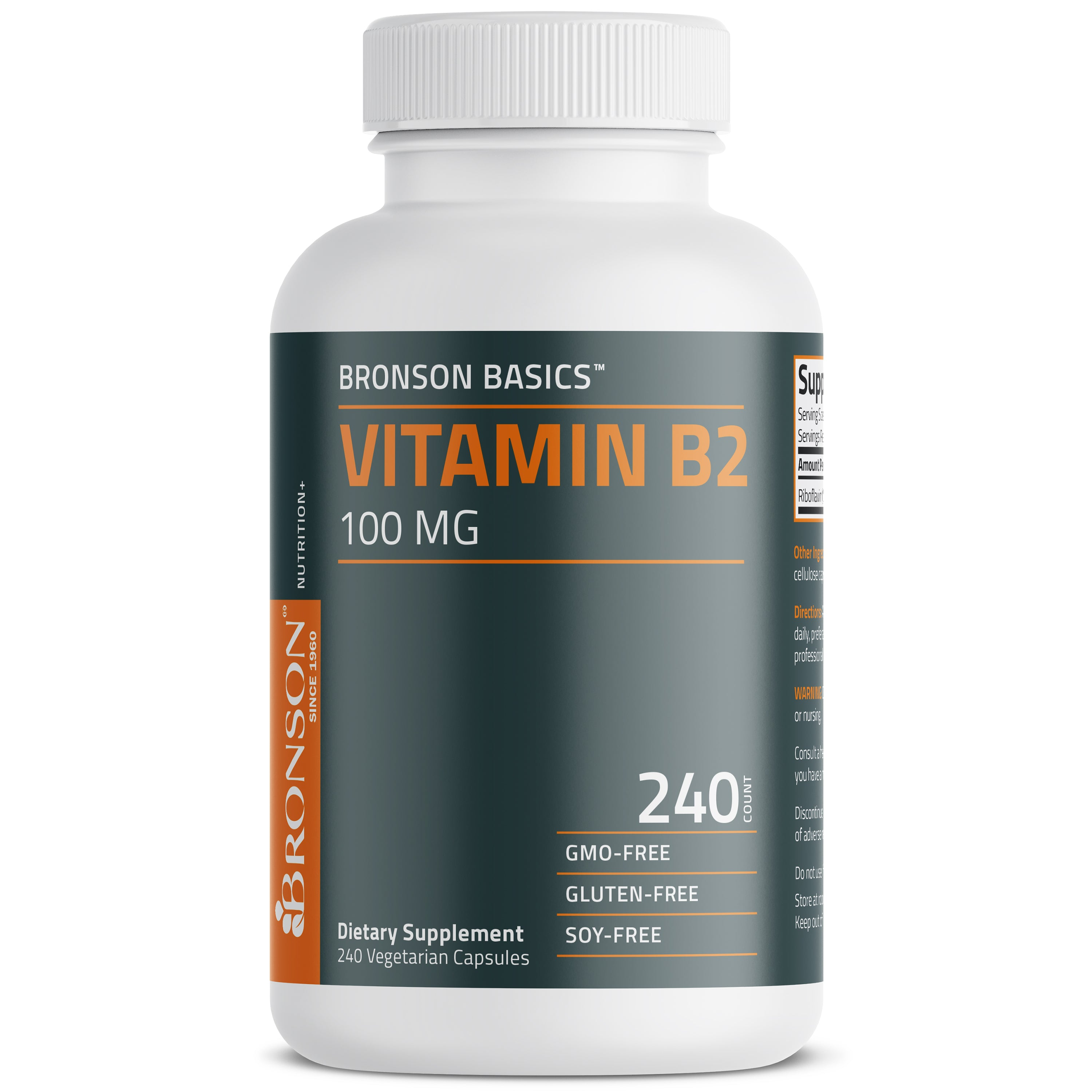 Bronson Vitamins Vitamin B2 100mg 120 Caps thumbnail 2