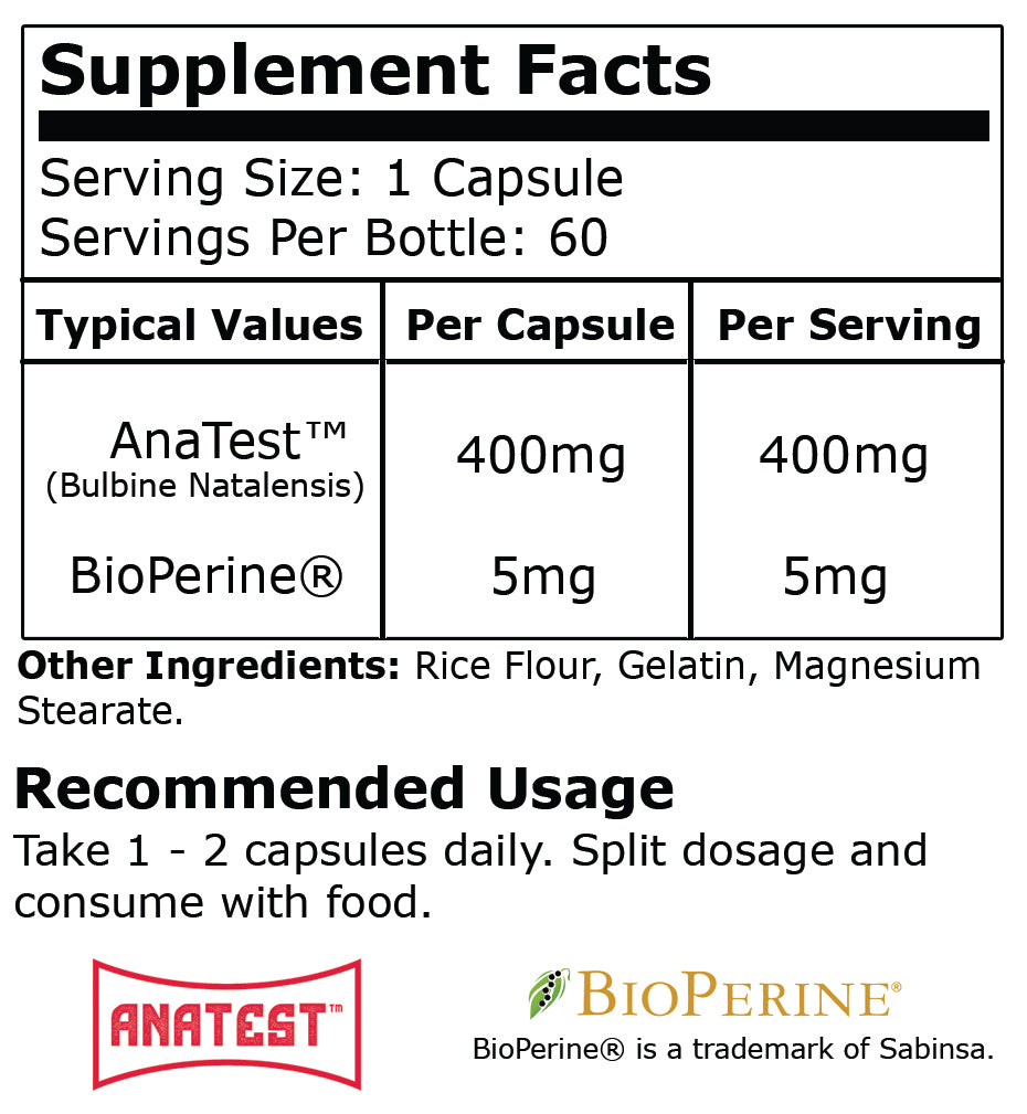 Black Mamba Bulbine - Natural Muscle Builder 60 Caps thumbnail 2
