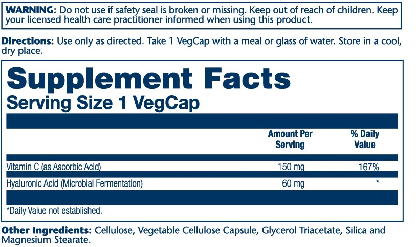 Solaray Hyaluronic Acid 60mg 30 caps thumbnail 2