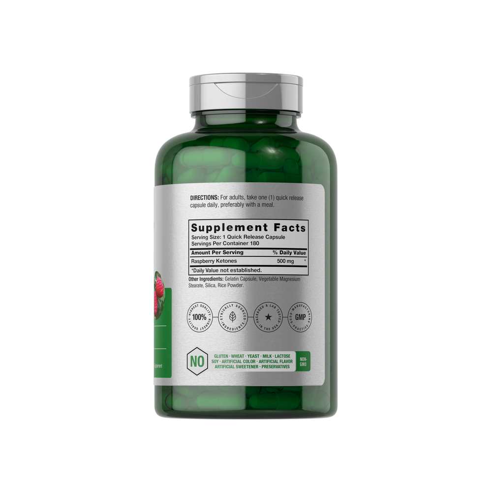 Horbäach Raspberry Ketones 500mg | 180 Capsules thumbnail 2