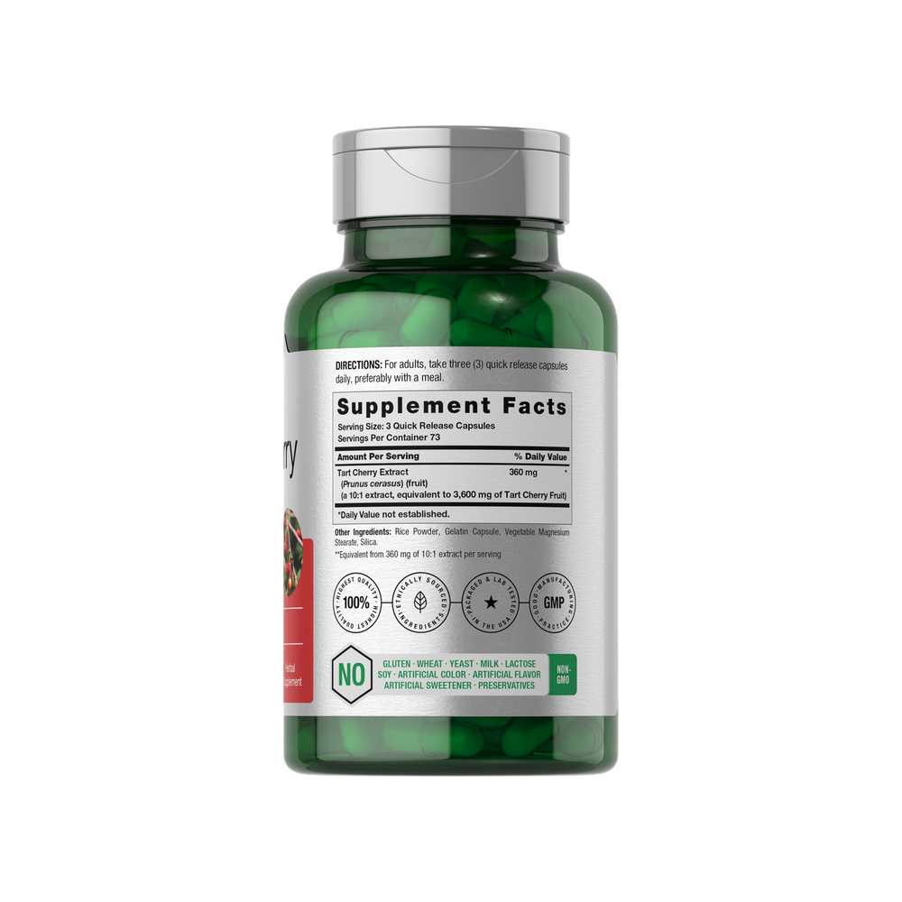 Horbäach Tart Cherry Extract 3600mg per Serving | 220 Capsules thumbnail 2