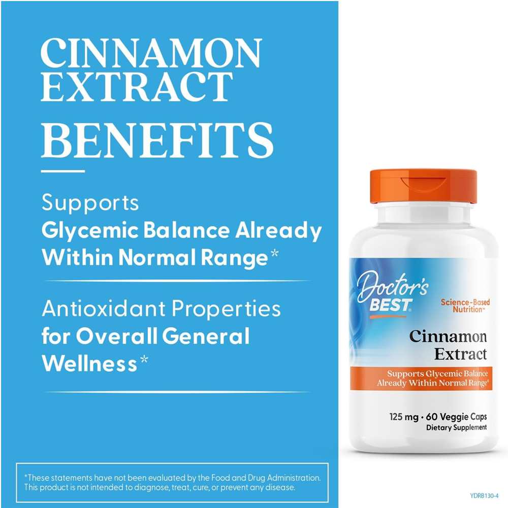 Doctor's Best Cinnamon Extract with Cinnulin Pf, 125 Mg, 60 Veggie Caps thumbnail 2