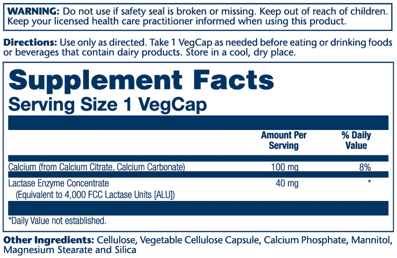 Solaray Lactase 100 Caps thumbnail 2
