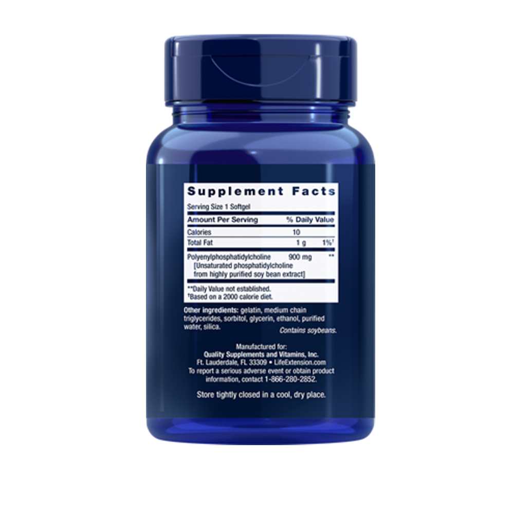Life Extension Hepato Pro Polyunsaturated Phosphatidylcholine 900 Mg – 60 Softgels thumbnail 2