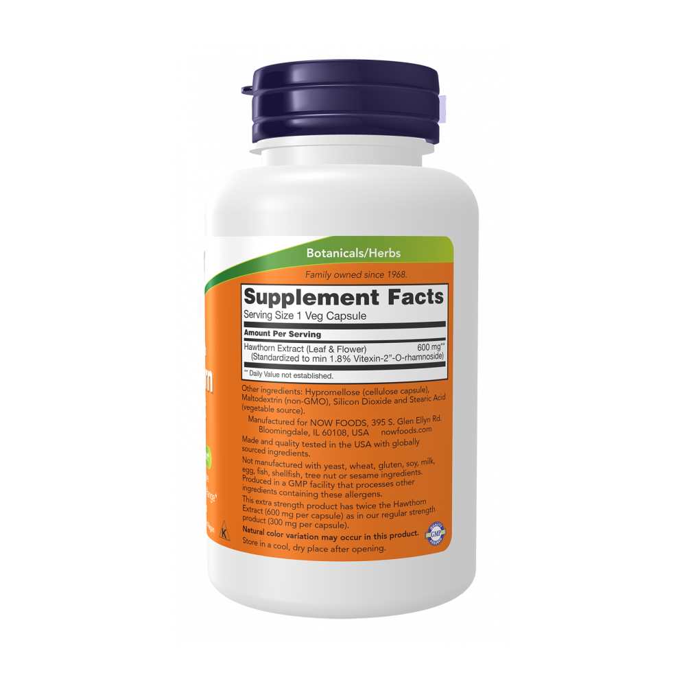 Now Foods Extra Strength Hawthorn Extract 600 Mg – 90 Veg Capsules thumbnail 2