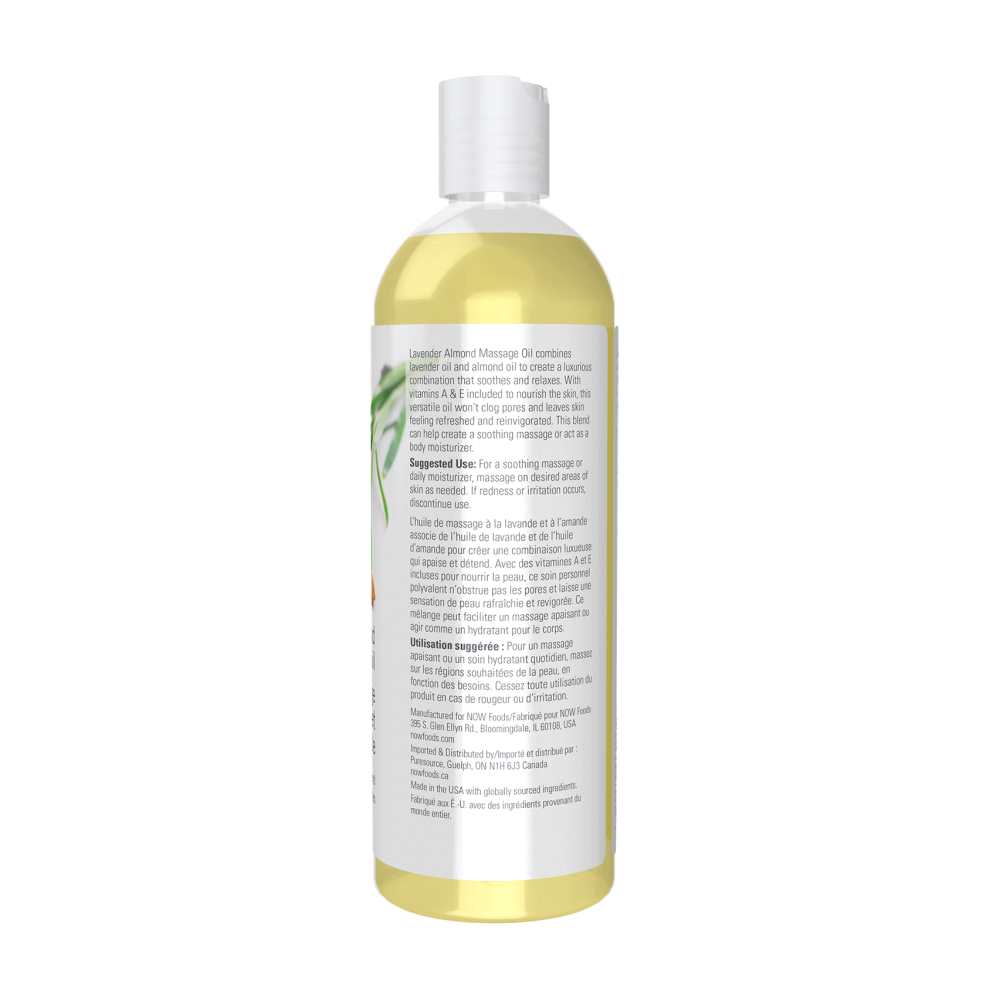 Now Foods Lavender Almond Massage Oil – Calming Aromatherapy Blend – Body & Massage Oil – 473 M L thumbnail 2