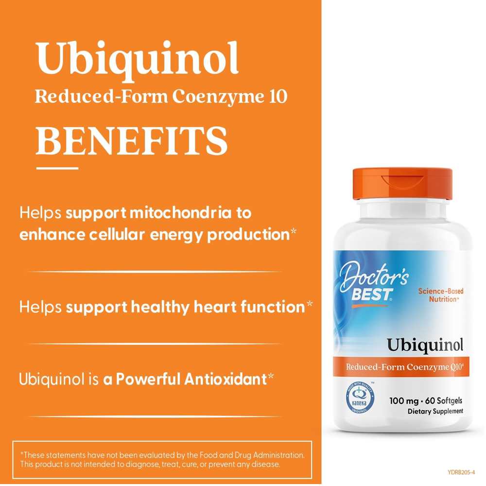 Doctor's Best Ubiquinol with Kaneka 100mg Softgels 60 Count thumbnail 2