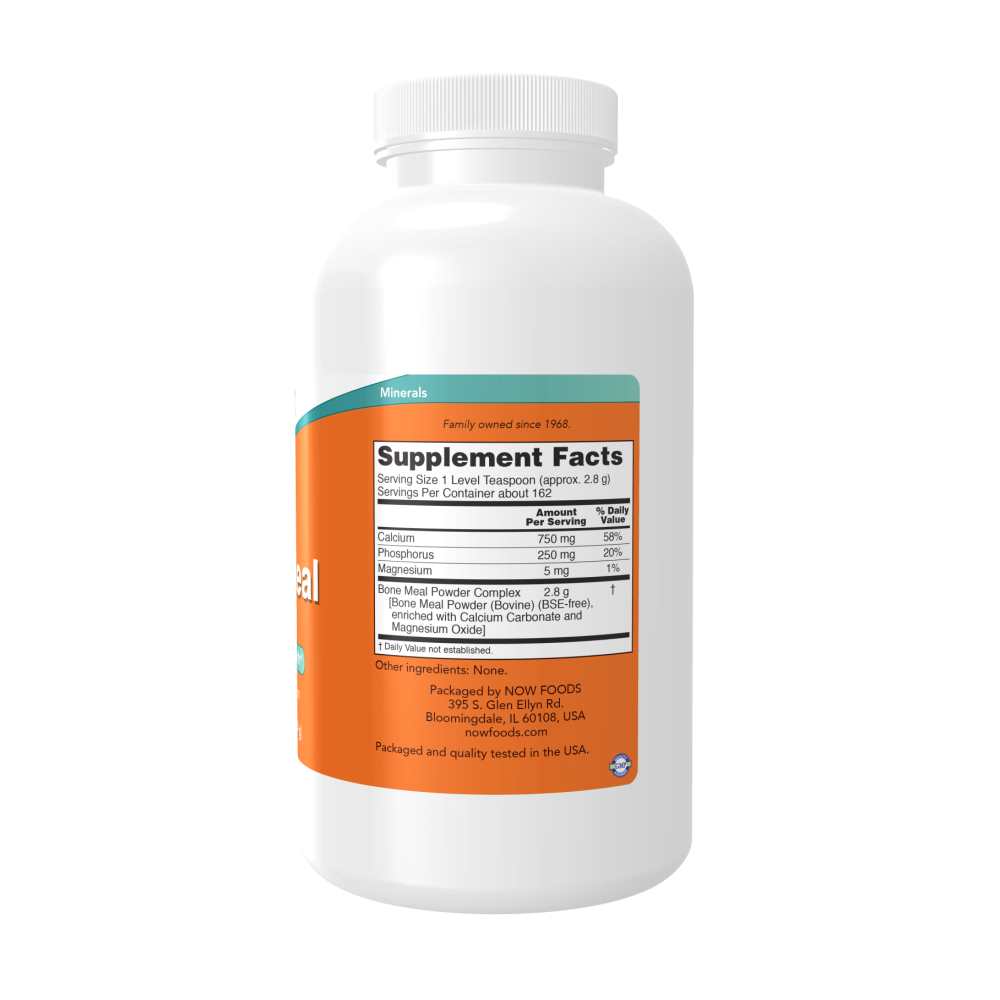 Now Foods Bone Meal Powder – Bioavailable Calcium for Bone Health | 1 Lb (454g) thumbnail 2