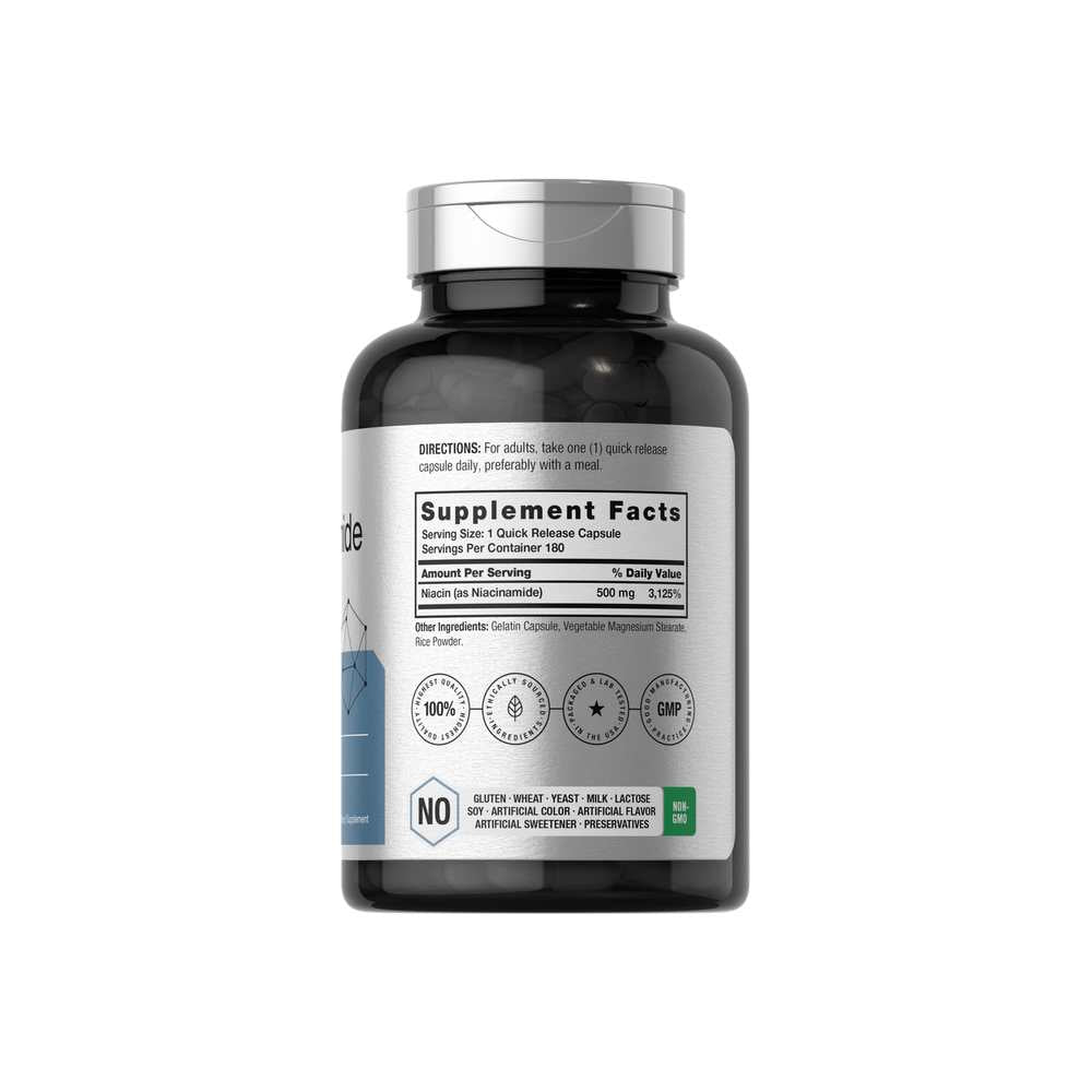 Horbäach Nicotinamide 500mg | 180 Capsules thumbnail 2
