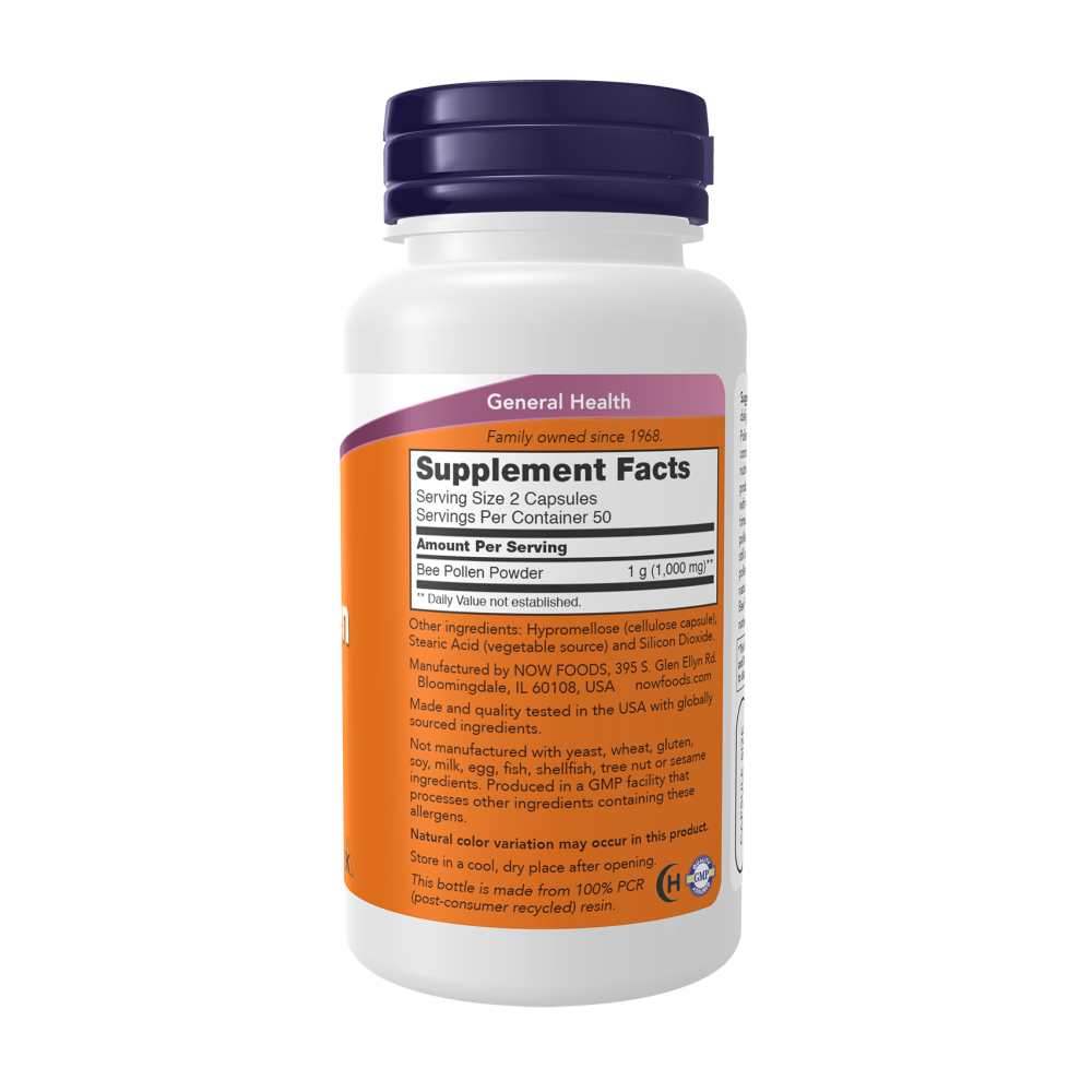 Now Foods Bee Pollen 500 Mg – 100 Capsules thumbnail 2