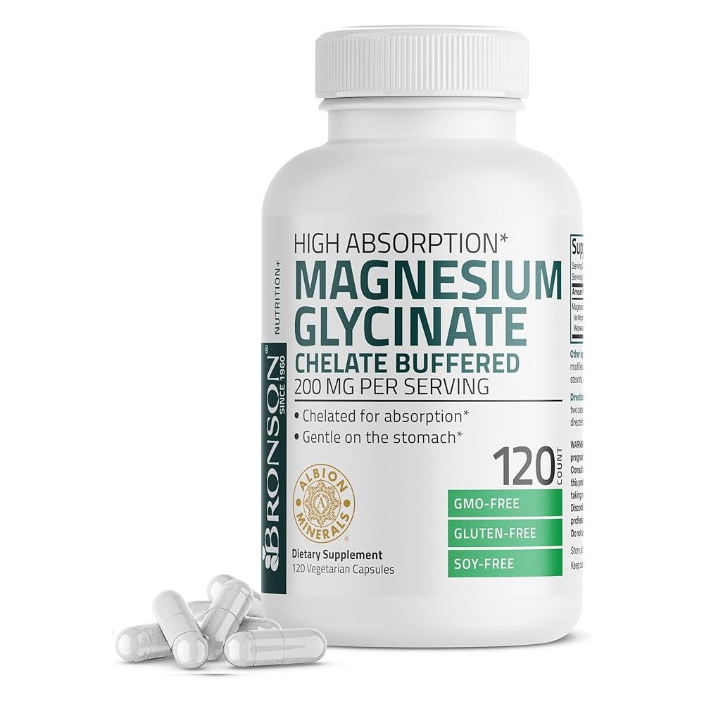Bronson Magnesium Glycinate 200 mg High Absorption Chelated Buffered thumbnail 3