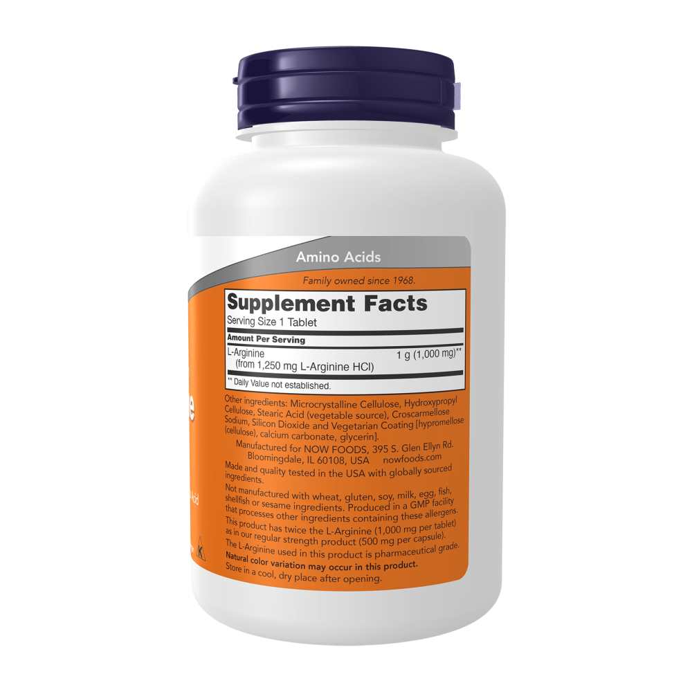 Now Foods Double Strength L-Arginine 1000 Mg – 120 Tablets thumbnail 2
