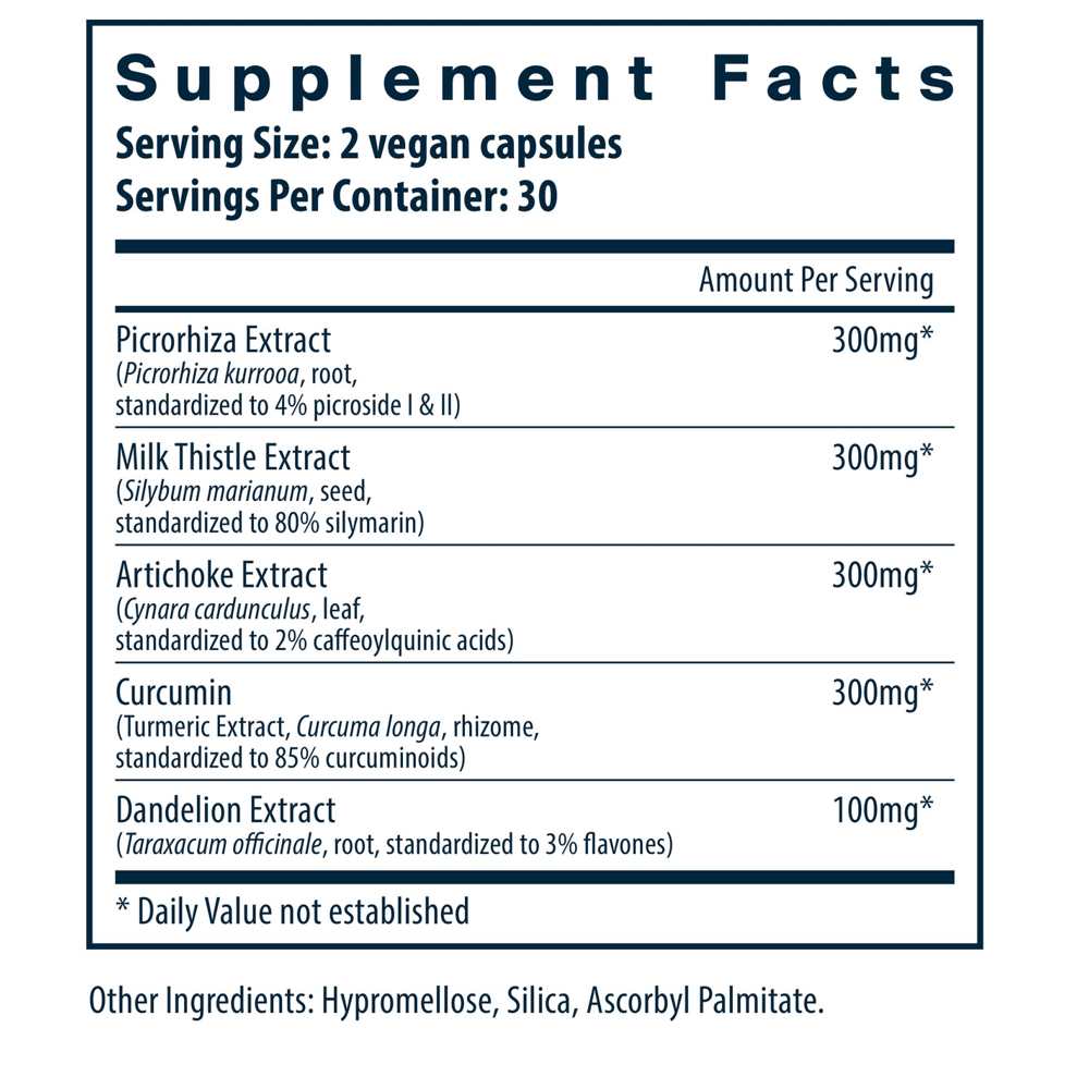 Vital Nutrients Liver Support Ii (with Picrorhiza) 60 Caps thumbnail 2