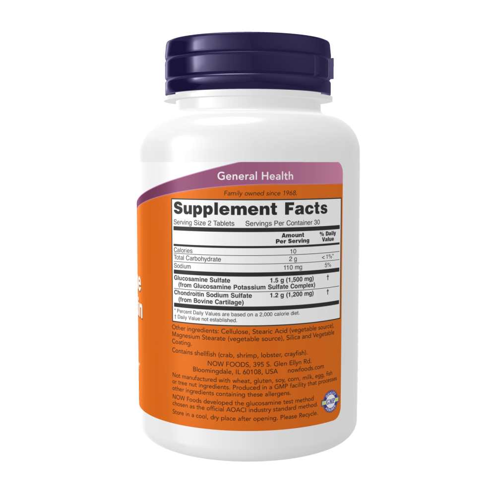 Now Foods Extra Strength Glucosamine & Chondroitin – 60 Tablets thumbnail 2