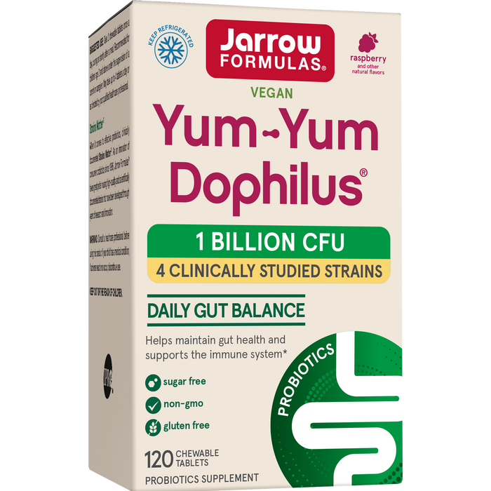 Jarrow Formulas Yum-Yum Dophilus® Natural Raspberry - 1 Billion Cfu 60 Tabs thumbnail 2