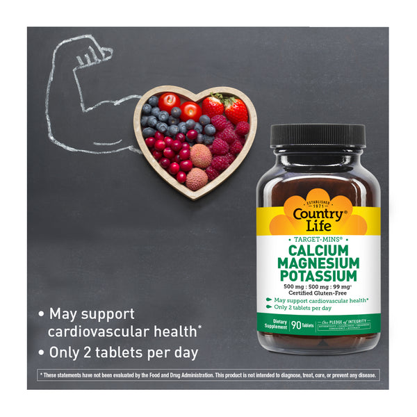 Country Life Vitamins Calcium Magnesium Potassium 90 Tabs thumbnail 2