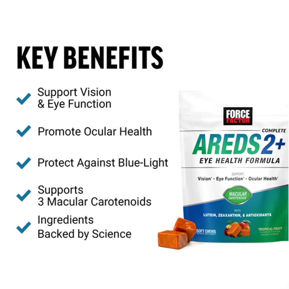 Force Factor Areds2+ Eye Health Formula – 60 Soft Chews thumbnail 2