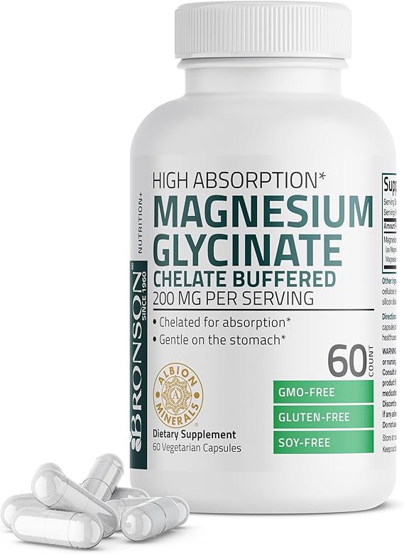 Bronson Vitamins Magnesium Glycinate Extra Strength 60 Tabs thumbnail 4