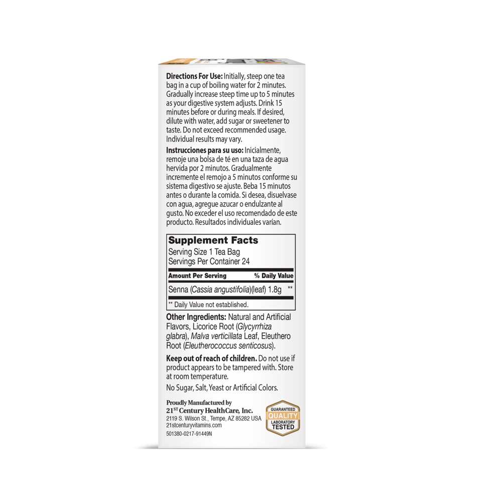 21st Century Herbal Slimming Tea Peach-Apricot 24 Tea Bags thumbnail 2