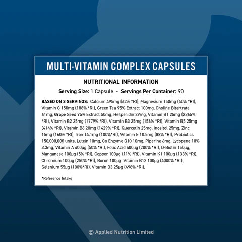 Applied Nutrition Multi-Vitamin Complex 90 Caps thumbnail 2