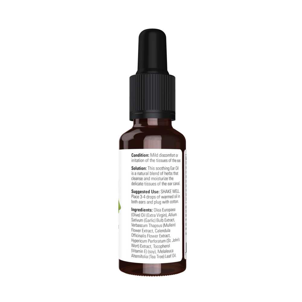 Now Foods Ear Oil – Soothing Herbal Blend with Garlic, Mullein & Tea Tree Oil – Natural Ear Care Drops – 30 M L thumbnail 2