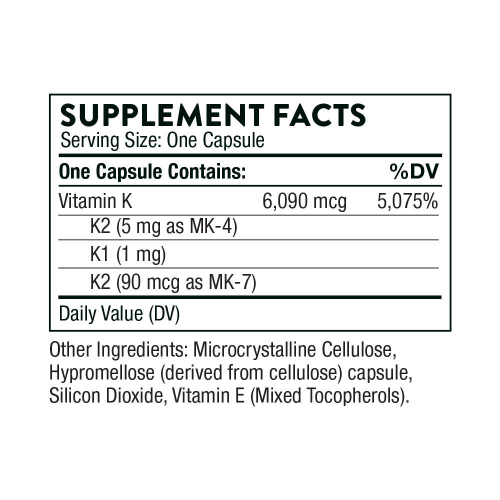Thorne Vitamin K1 and K2 Dietary Supplement thumbnail 2