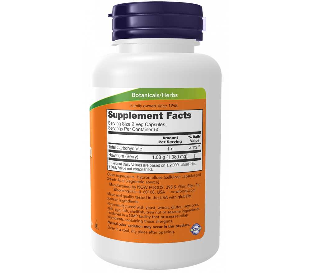 Now Foods Hawthorn Berry 540 mg – Herbal Heart Support – 100 Capsules thumbnail 2
