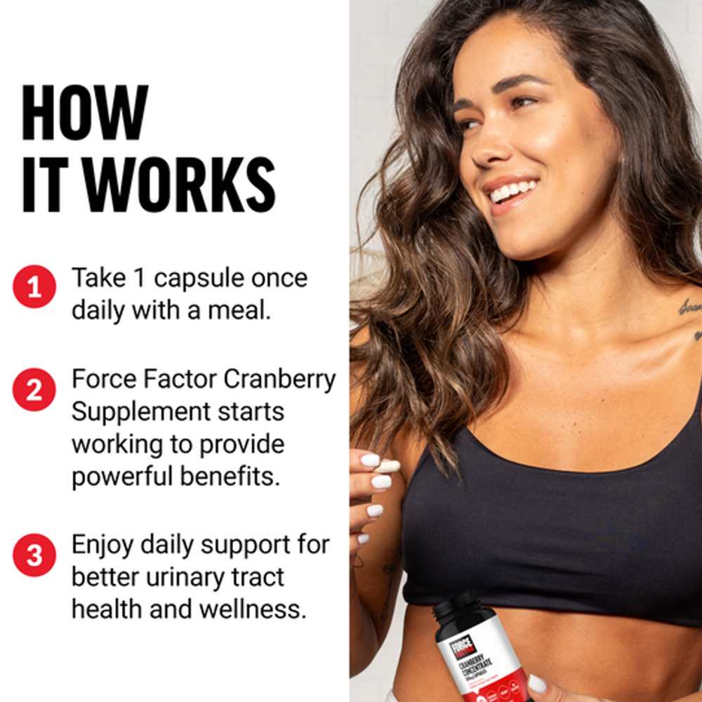 Force Factor Cranberry Concentrate – 90 Capsules thumbnail 2