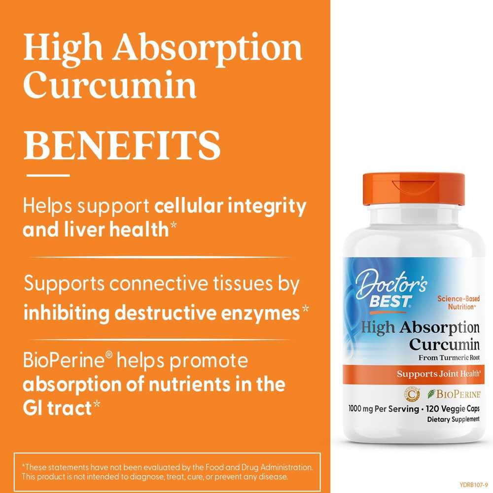 Doctor's Best High Absorption Curcumin, 1000 Mg per Serving, 120 Capsules thumbnail 2