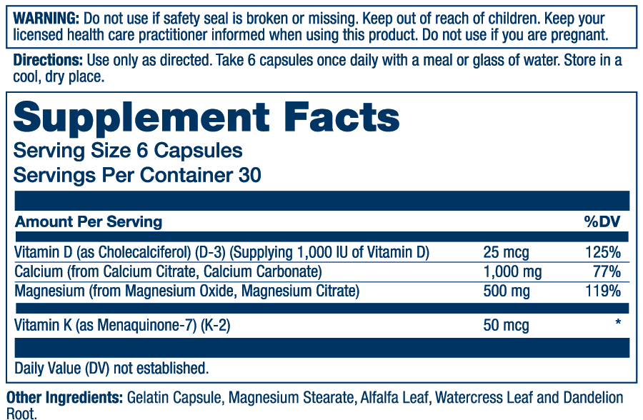 Solaray Cal-Mag Citrate W/d-3 & K-2, 2:1 Ratio 180 Caps thumbnail 2