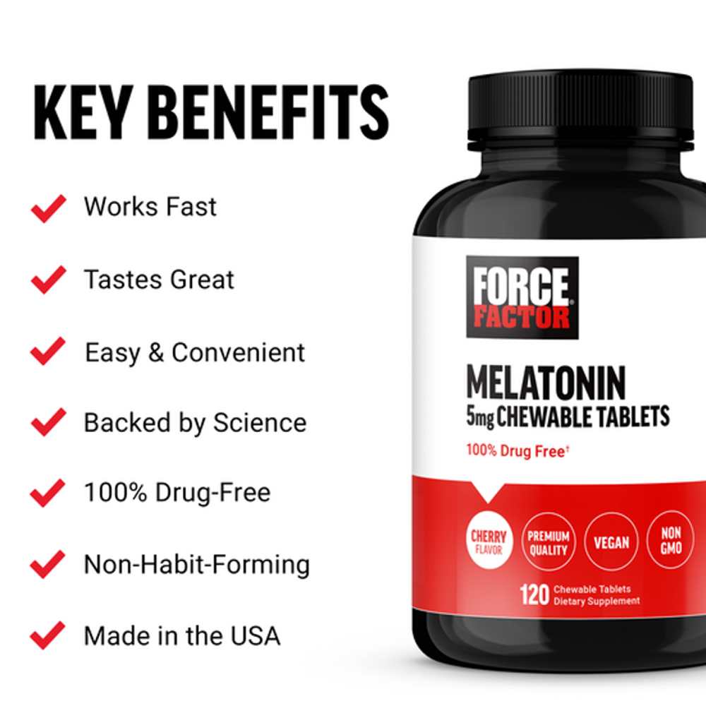 Force Factor Chewable Melatonin – 120 Tablets thumbnail 2